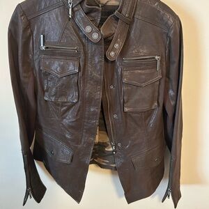 BCBGMaxAzria Brown Camouflage Jacket